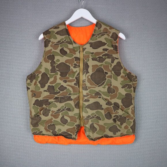 Eddie Bauer 1980s Vintage Reversible Duck Vest Mens Medium - Picture 1 of 8